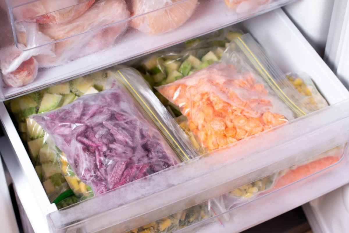 Sacchetti di verdure congelate