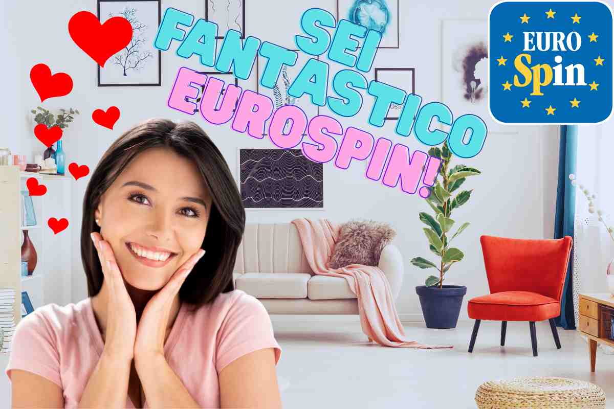 logo eurospin cuoricini donna felice scritta e soggiorno