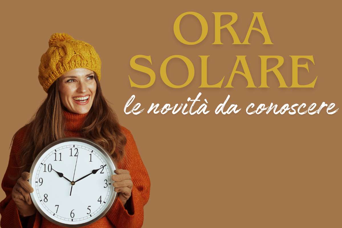 ora solare novità da conoscere donna con orologio in mano